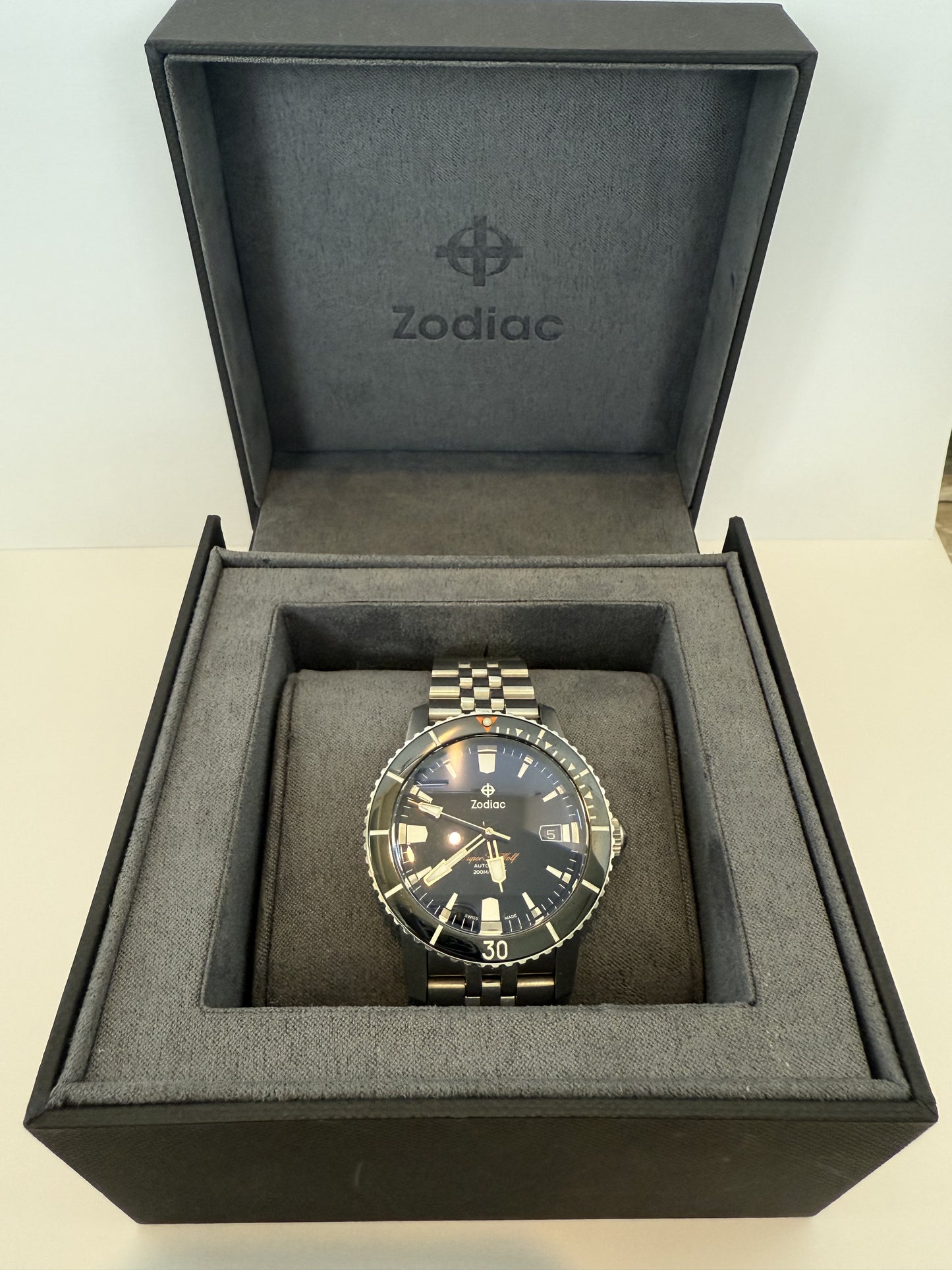 Zodiac Super Sea Wolf 53 Compression Automatic Black Dial